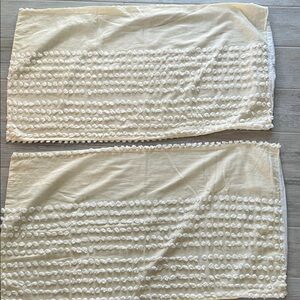 The pure collection by Indigo 2 pom pom textured pillow cases yellow white 19x36